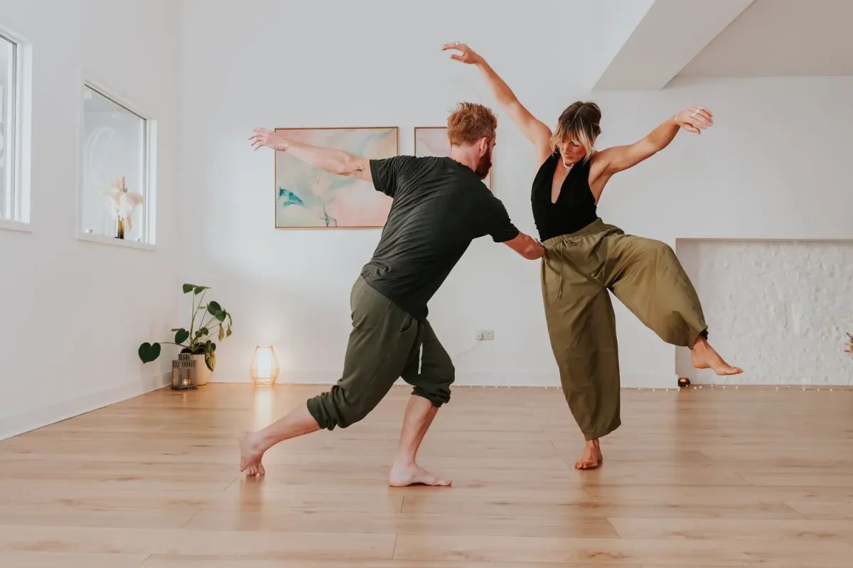 The Flow State studio in Hove, a bright room with a wooden floor